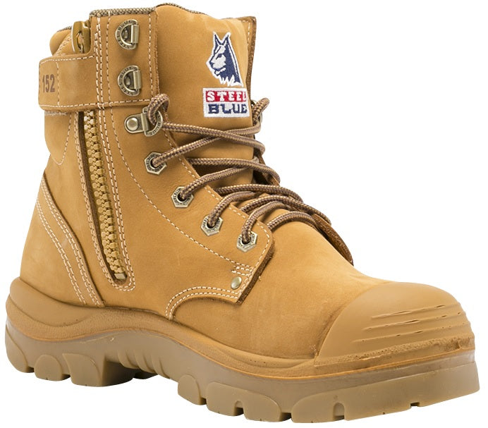 Steel Blue Argyle Zip/Lace Safety Boot + Scuff - 332152