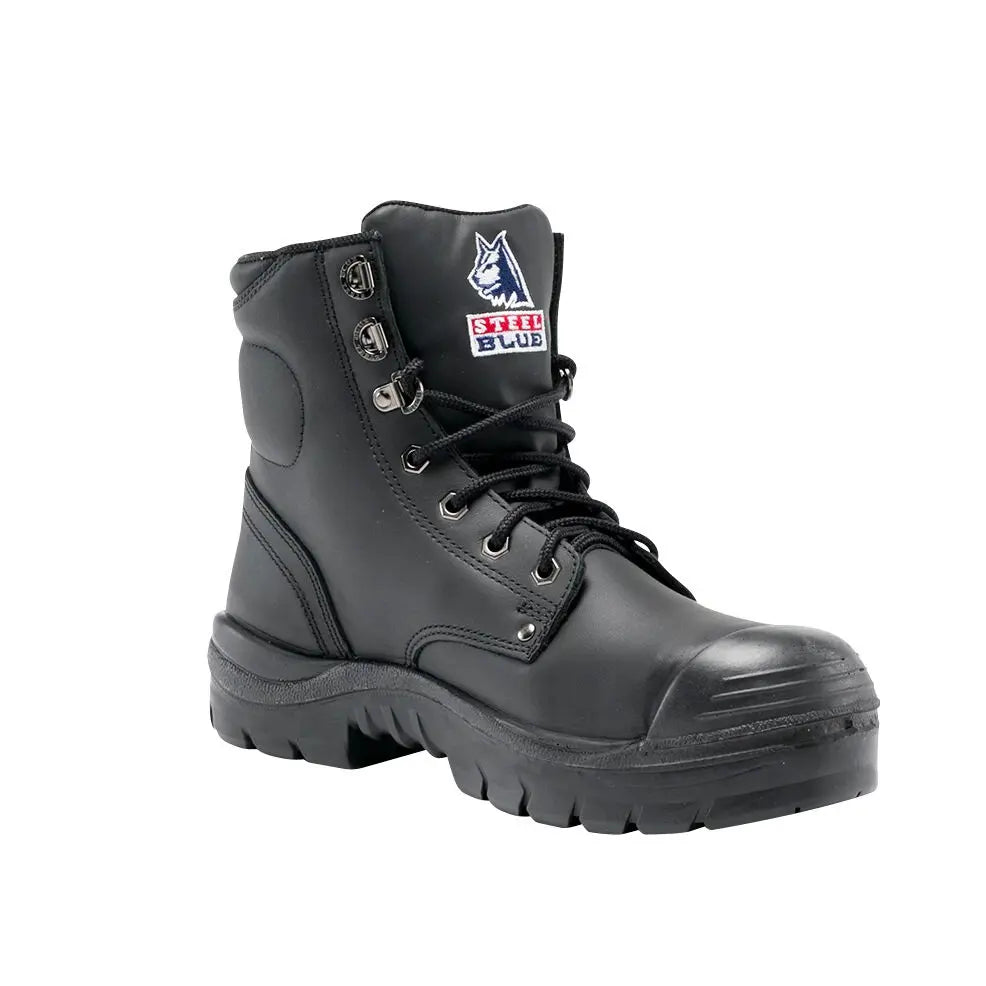 Steel Blue Argyle Nitrile Lace-Up Safety Boot + Scuff - 342102