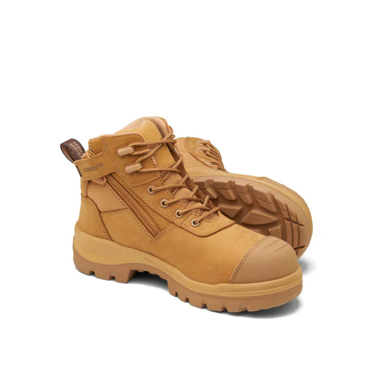 Blundstone Rotoflex Nubuck Zip/Lace Safety Boot - 8550