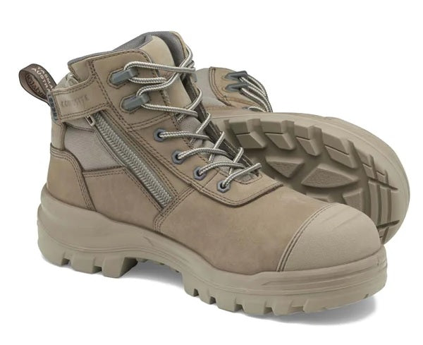 Blundstone Rotoflex Nubuck Zip/Lace Safety Boot - 8553