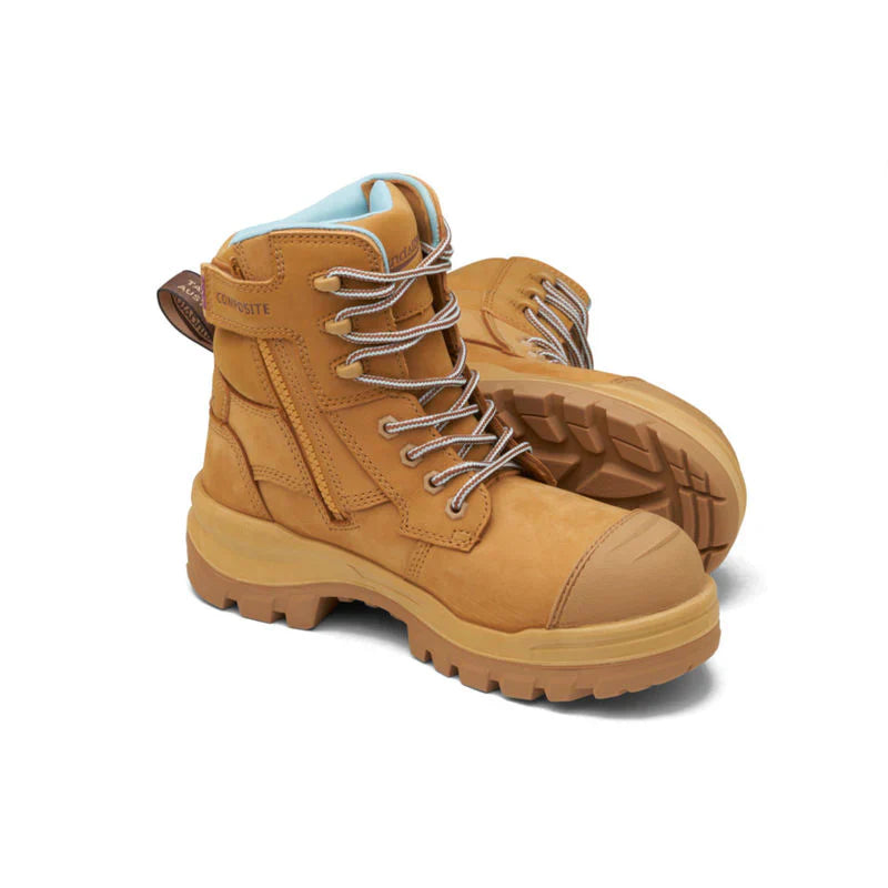 Blundstone Ladies RotoFlex Nubuck Zip/Lace Safety Boot - 8860
