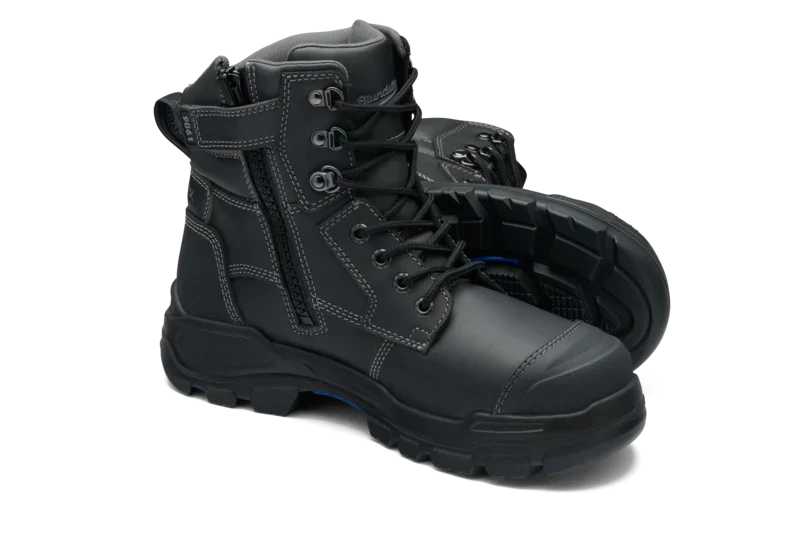 Blundstone 9061 RotoFlex Platinum Leather Zip/Lace Nitrile Safety Boot -B9061