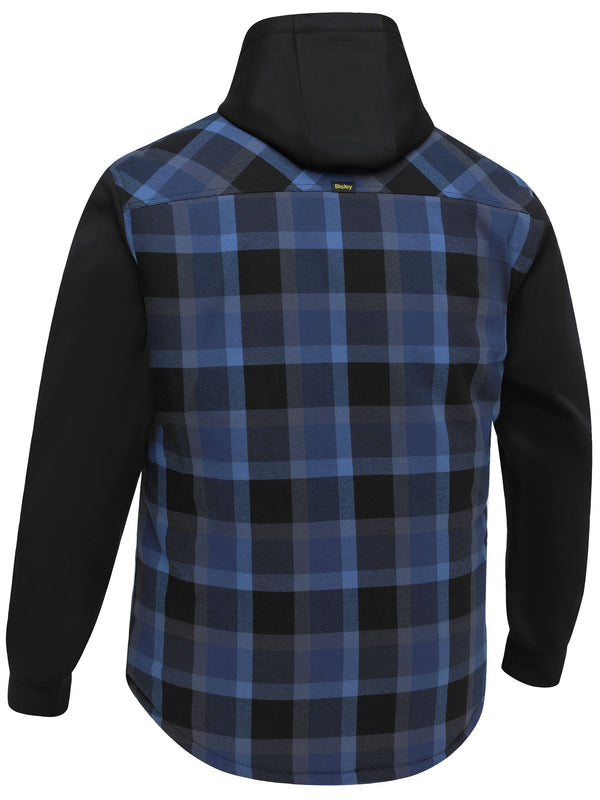 Bisley Contrast Check Hooded Shirt - BJ6708