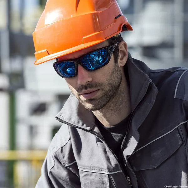 Bolle Safety Glasses Hustler Polarised Blue Mirror Lens - 1652618
