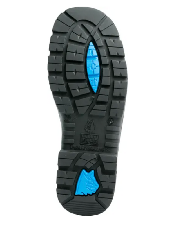 Steel Blue Argyle Lace-Up Safety Boot + Scuff - 332102