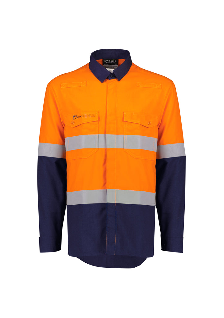 SYZMIK Fire Armour Lightweight LS Taped HiVis Shirt HRC/PPE2 - ZW180
